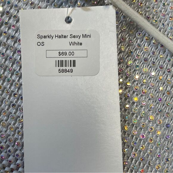 Vavoom Sexy Halter White See Through Mini Dress.  Size OS Club Dancer Costume - Picture 9 of 11